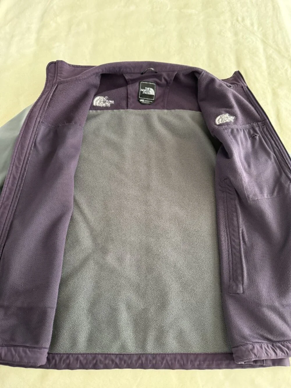 The North Face Apex Bionic Soft Shell Jacket Men's XL Gray Purple Fleece Lined
